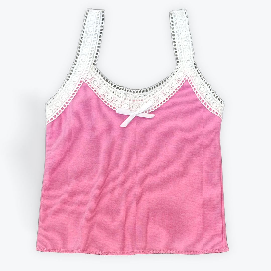 Vintage Havana Pink Lace Tank