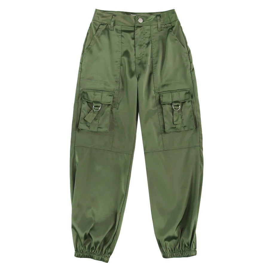 Satin Cargo Pants