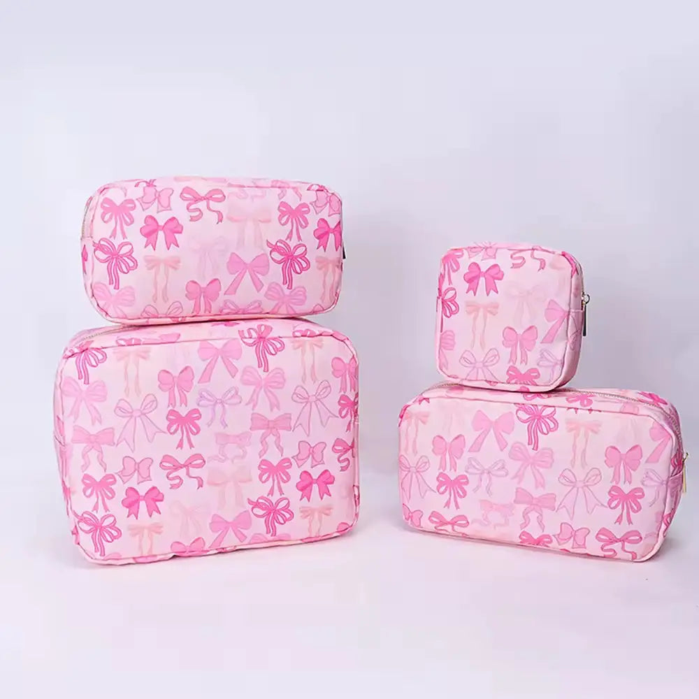 Nylon Bow Makeup Bags