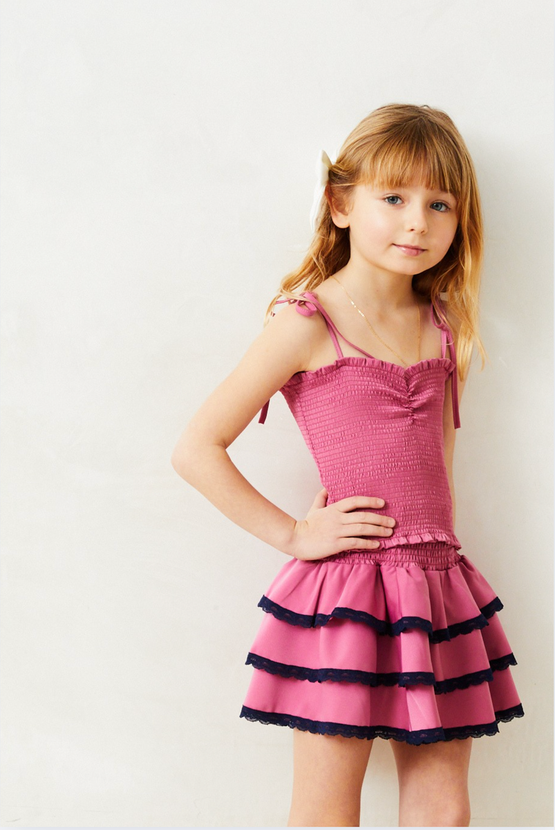 Theme Georgia Satin Smocked Top