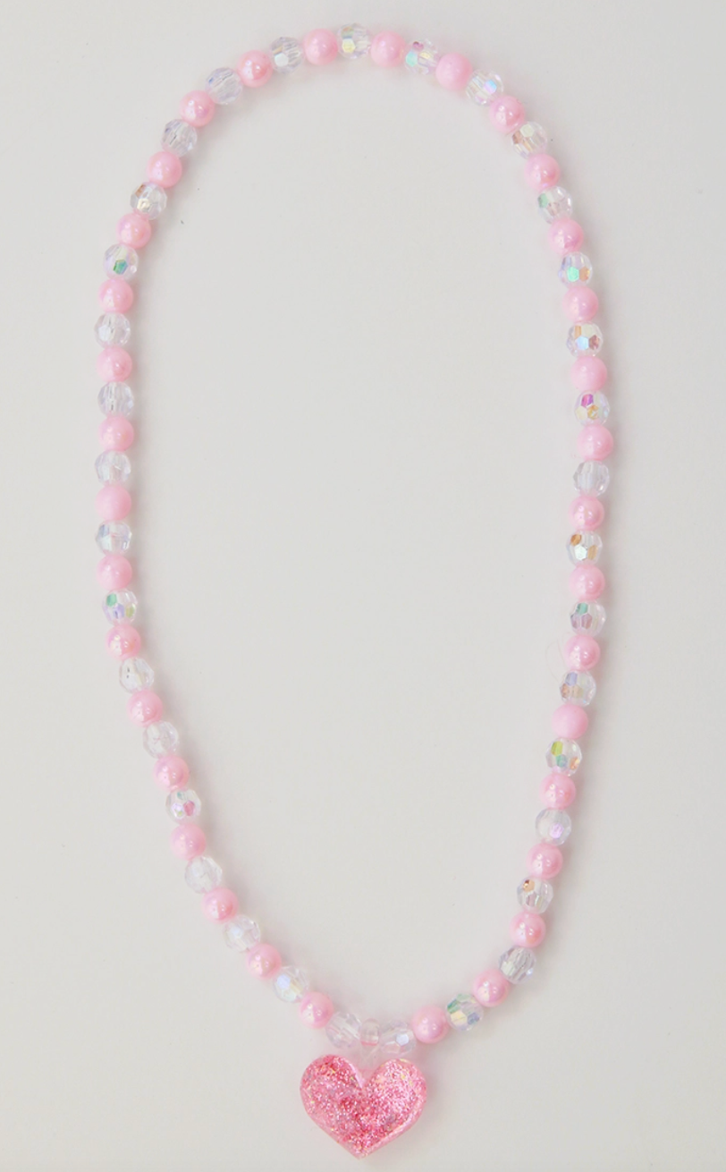 Pink Floating Heart Necklace