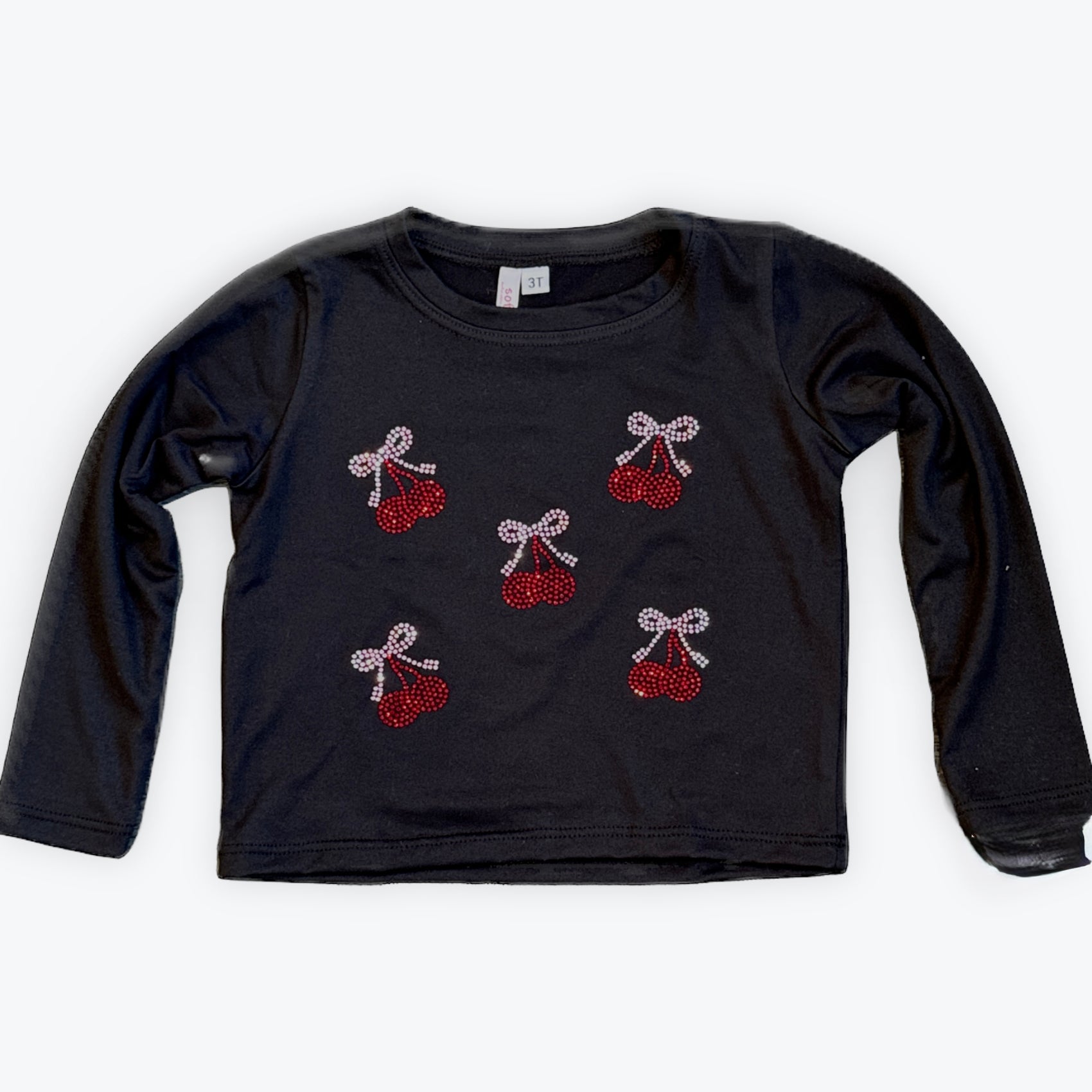 Sofi Black Long Sleeve w/ Bow Cherries