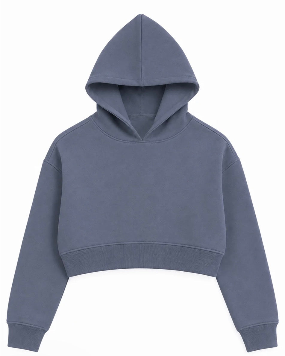 Katie J Sutton Crop Hoodie Slate