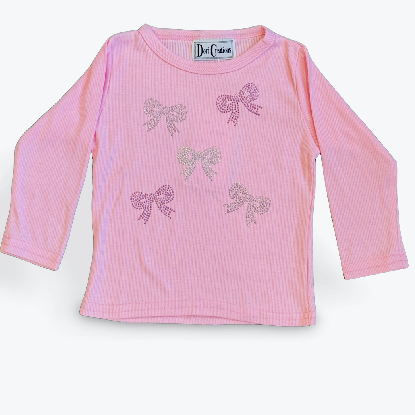 Dori Pink Ribbed L/S w/Bows
