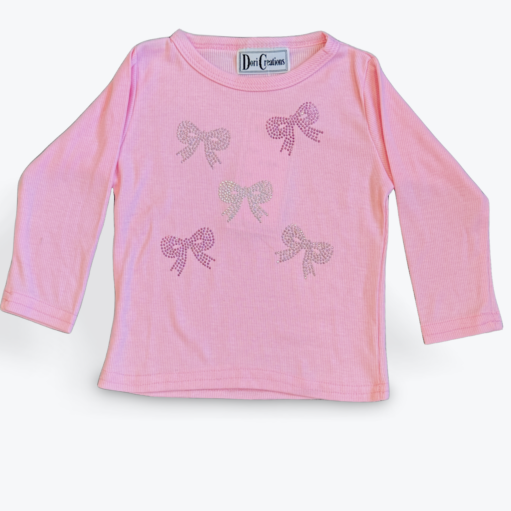 Dori Pink Ribbed L/S w/Bows