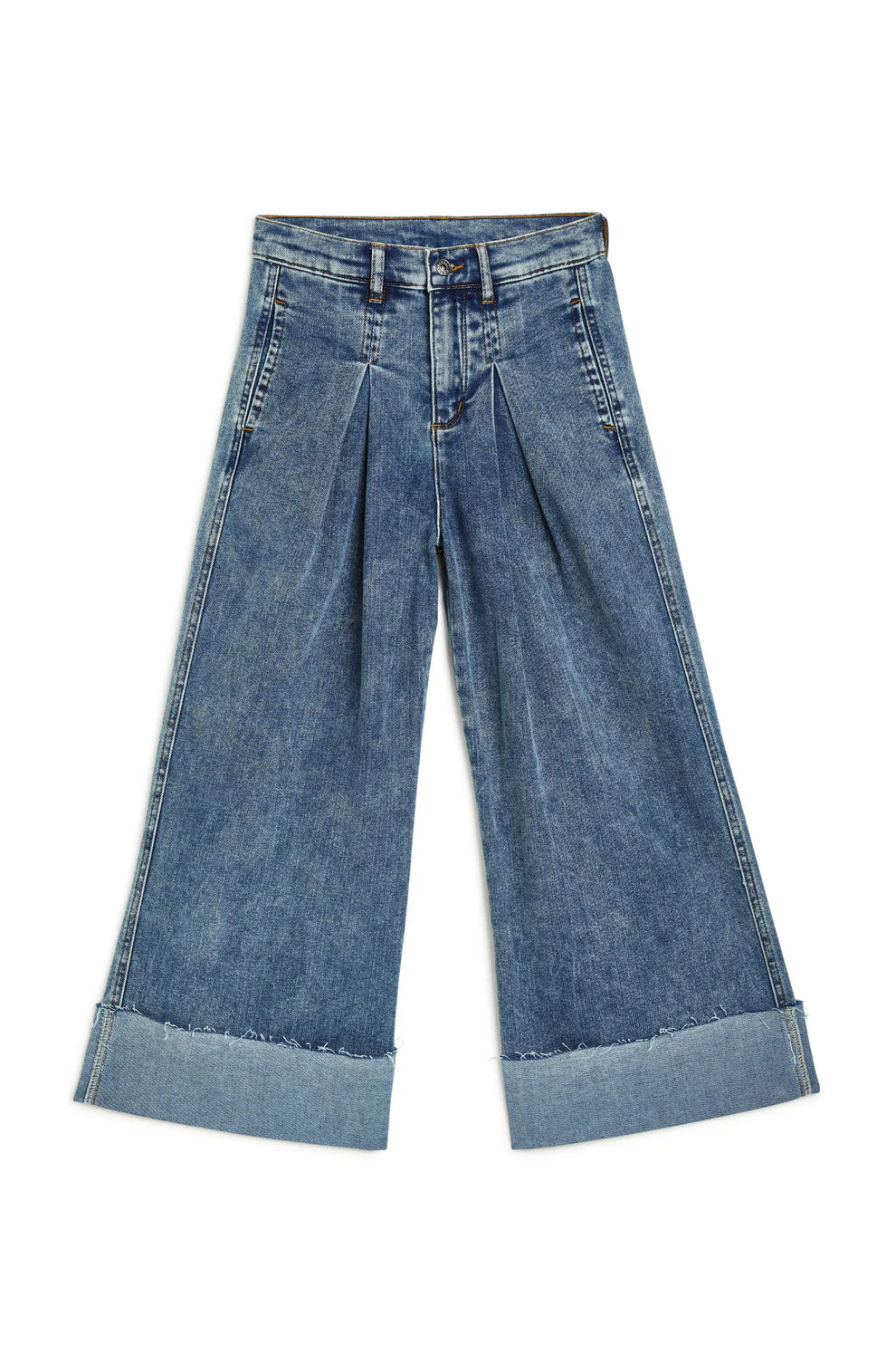 Tractr Cuffed Box Pleat Wide Leg