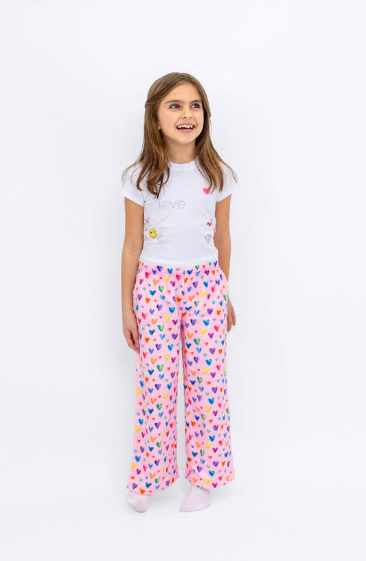 Preppy Goose Cheerful Hearts Plush Pants