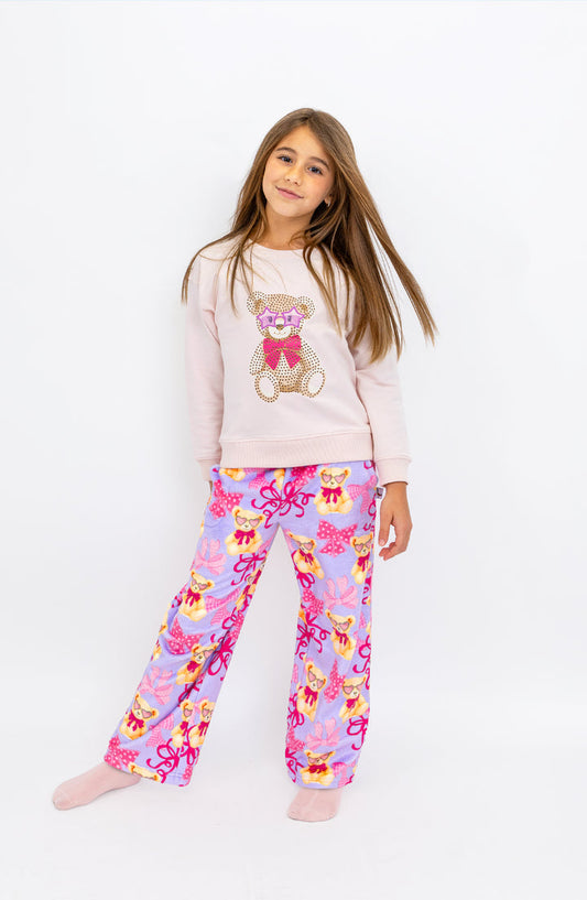 Preppy Goose Teddy Bows Plush Pants