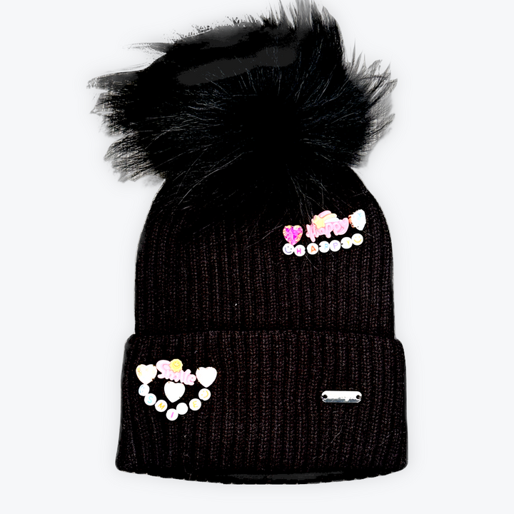 Charm Cluster Hat with Fur