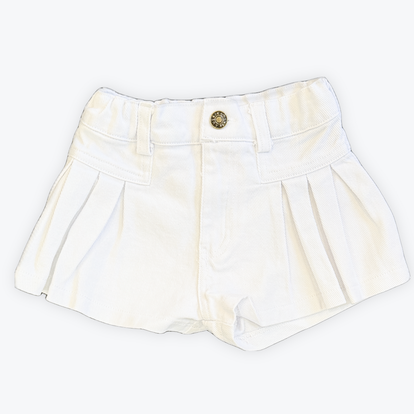 Tweenstyle White Denim Pleated Short