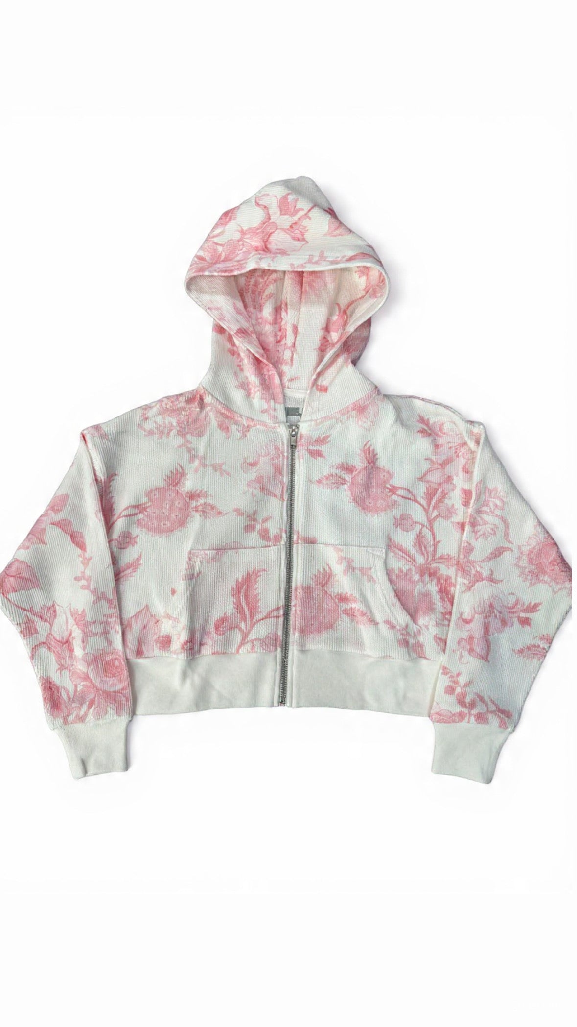 Katie J Pink Toile Brynn Zip Hoodie