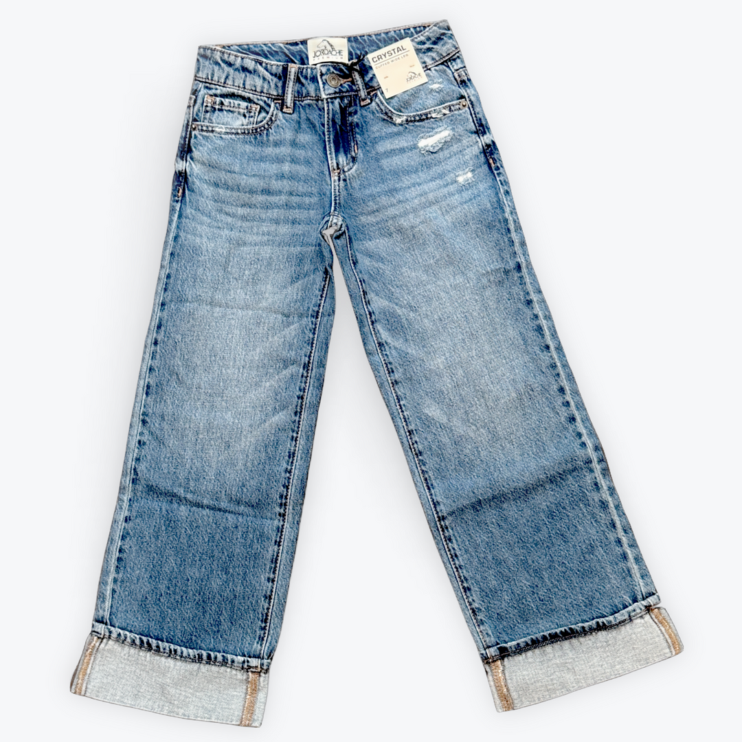 Jordace Low Rise Cuffed Baggy Wide Leg Jeans