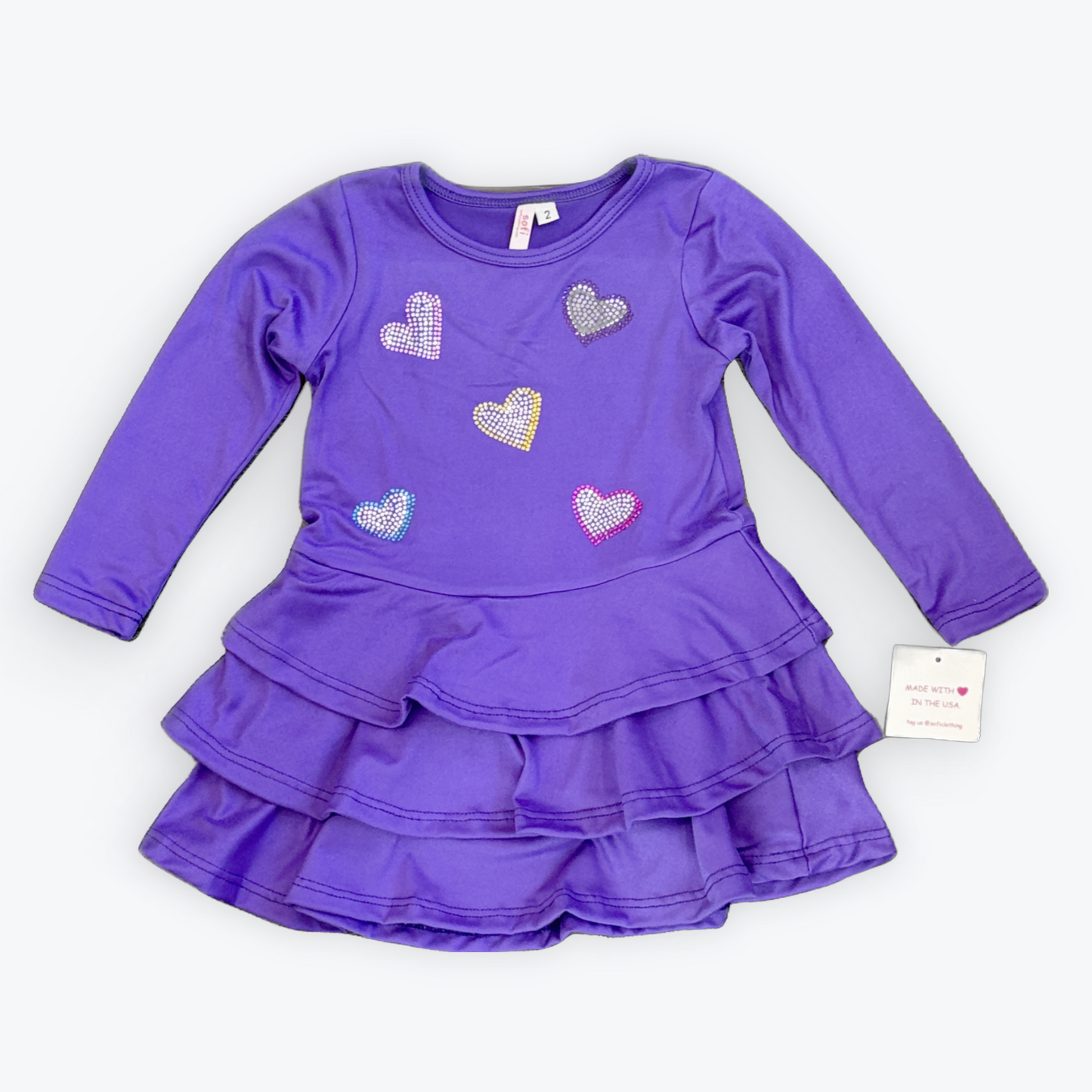 Sofi Purple L/S Heart Dress