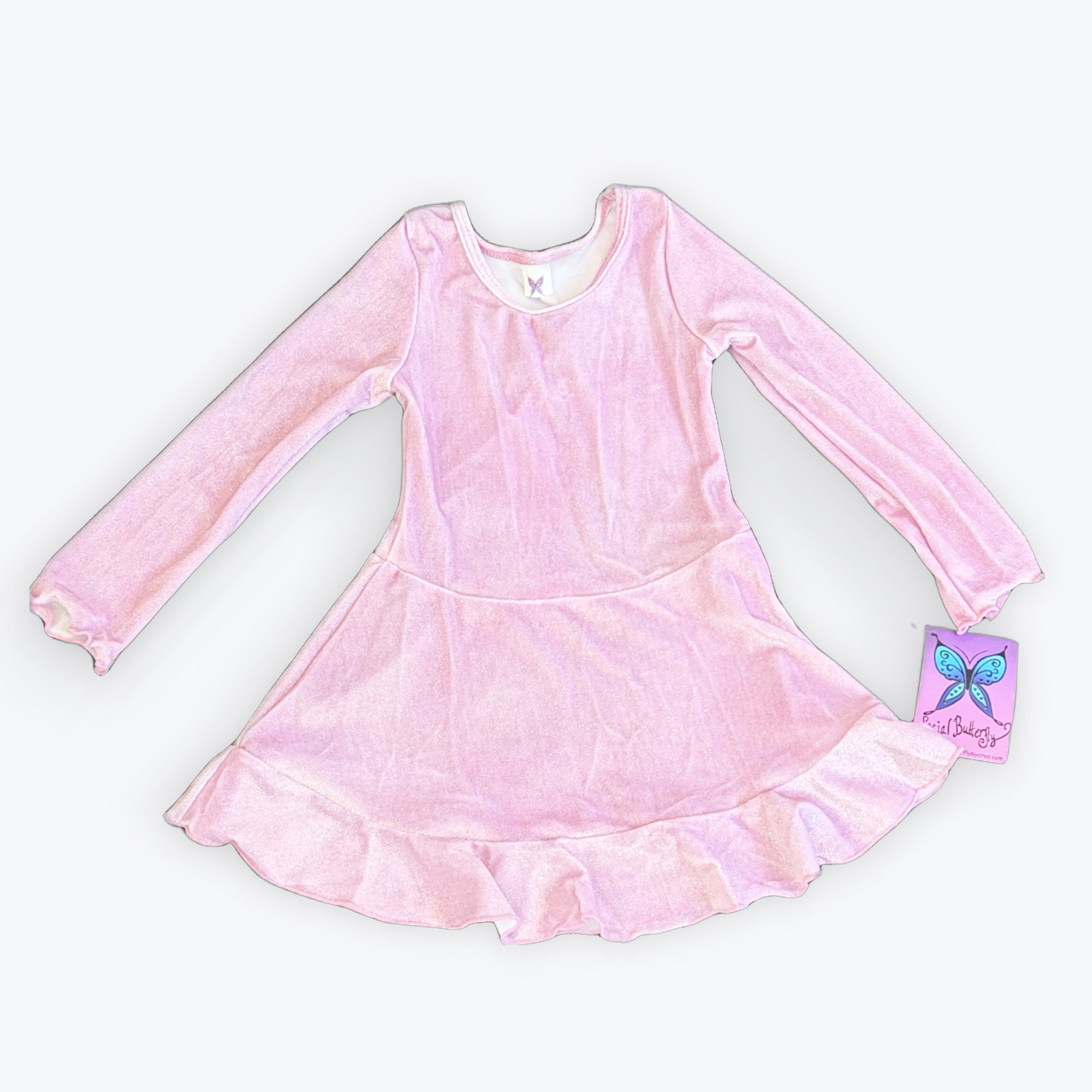 Social Butterfly Glitter Baby Doll Dress