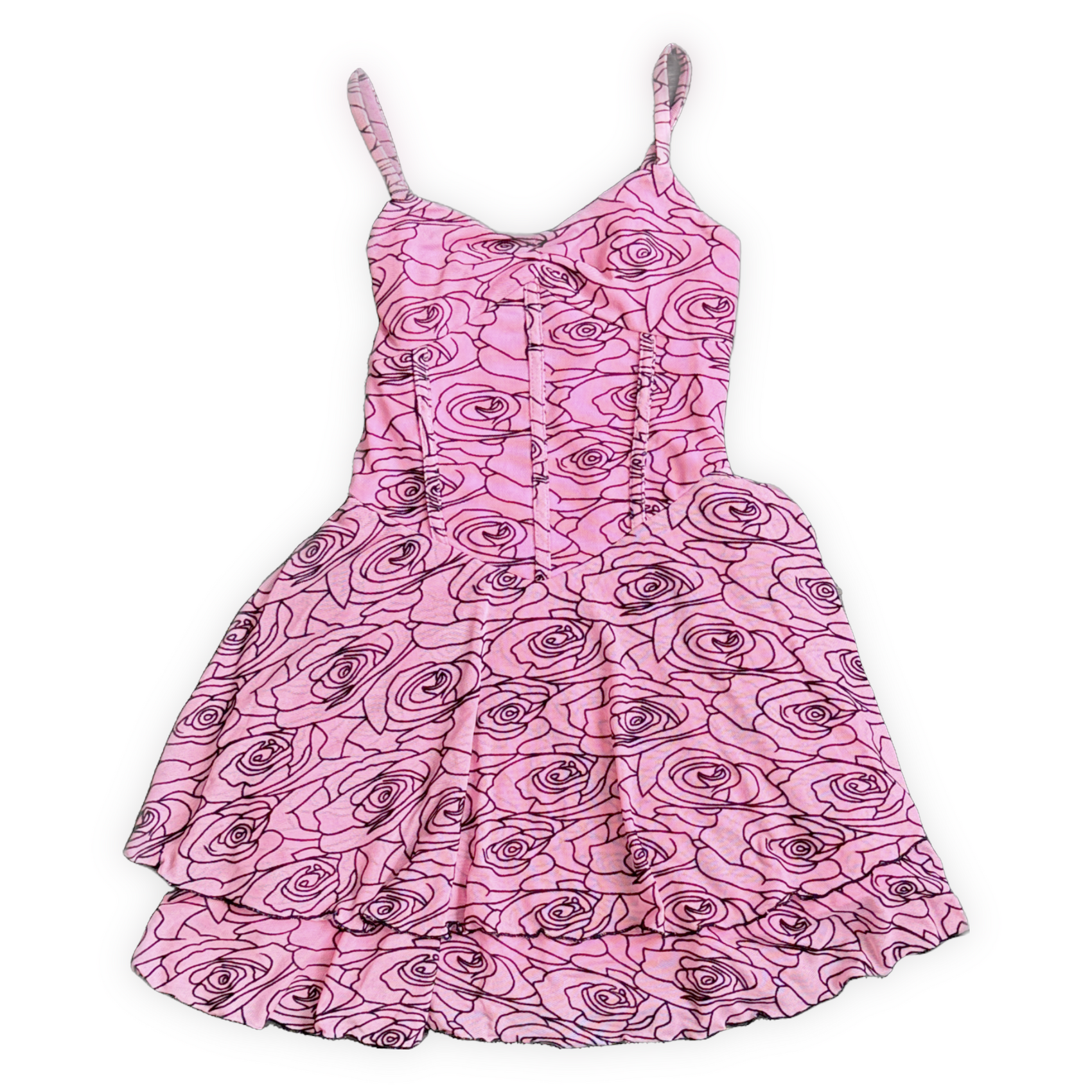FBZ Pink and Black Flower Dress