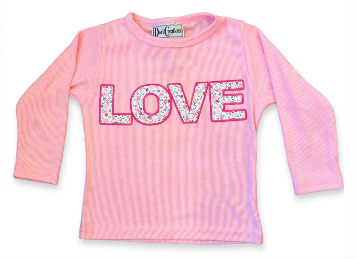 Dori Pink Ribbed Love L/S