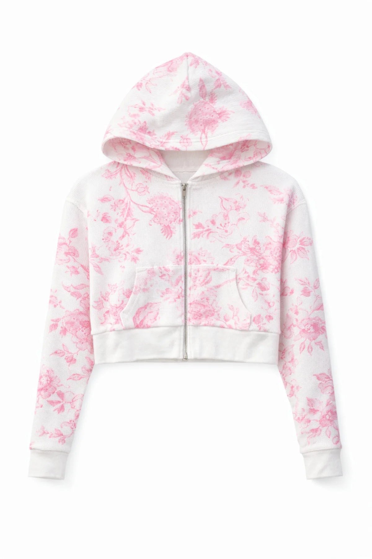 Katie J Pink Toile Brynn Zip Hoodie