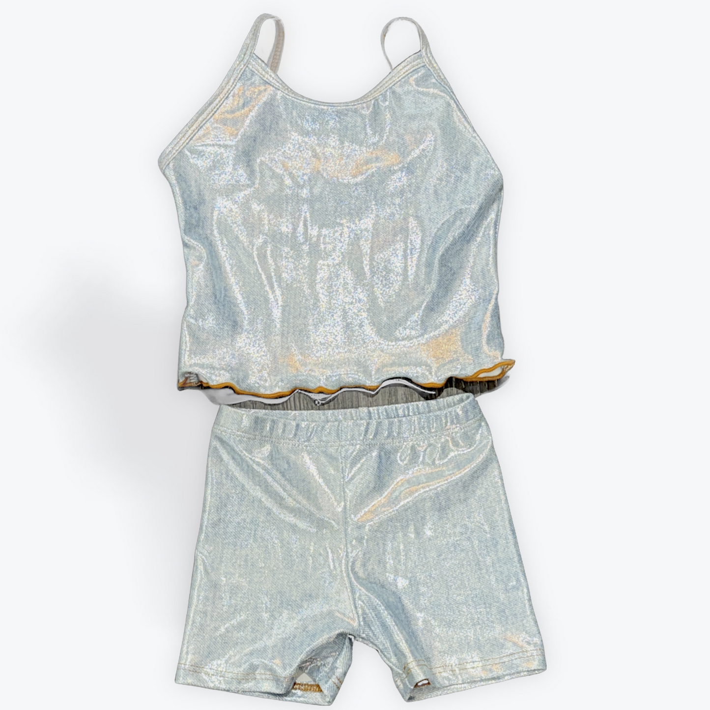 Social Butterfly Sparkle Denim Tank Set