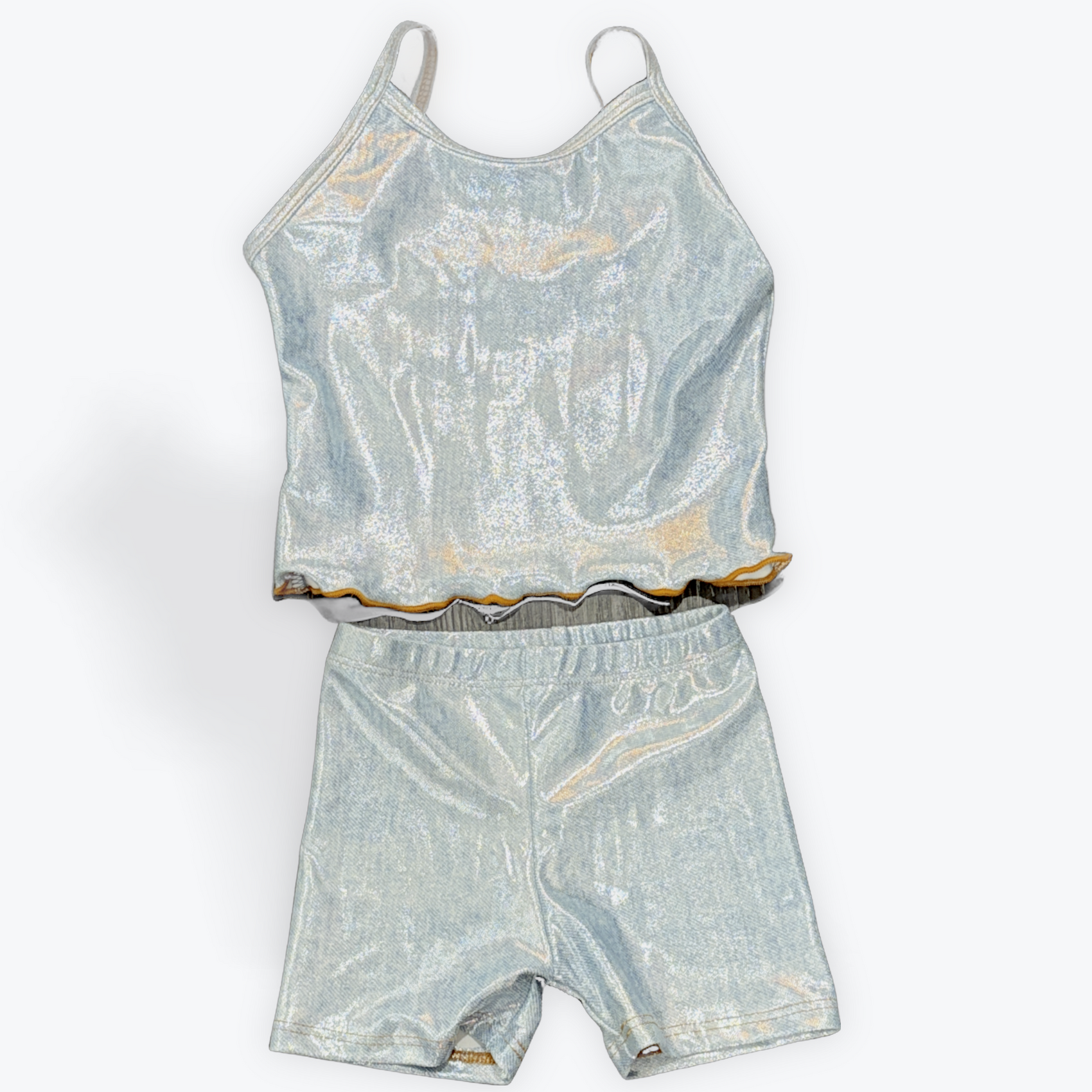 Social Butterfly Sparkle Denim Tank Set