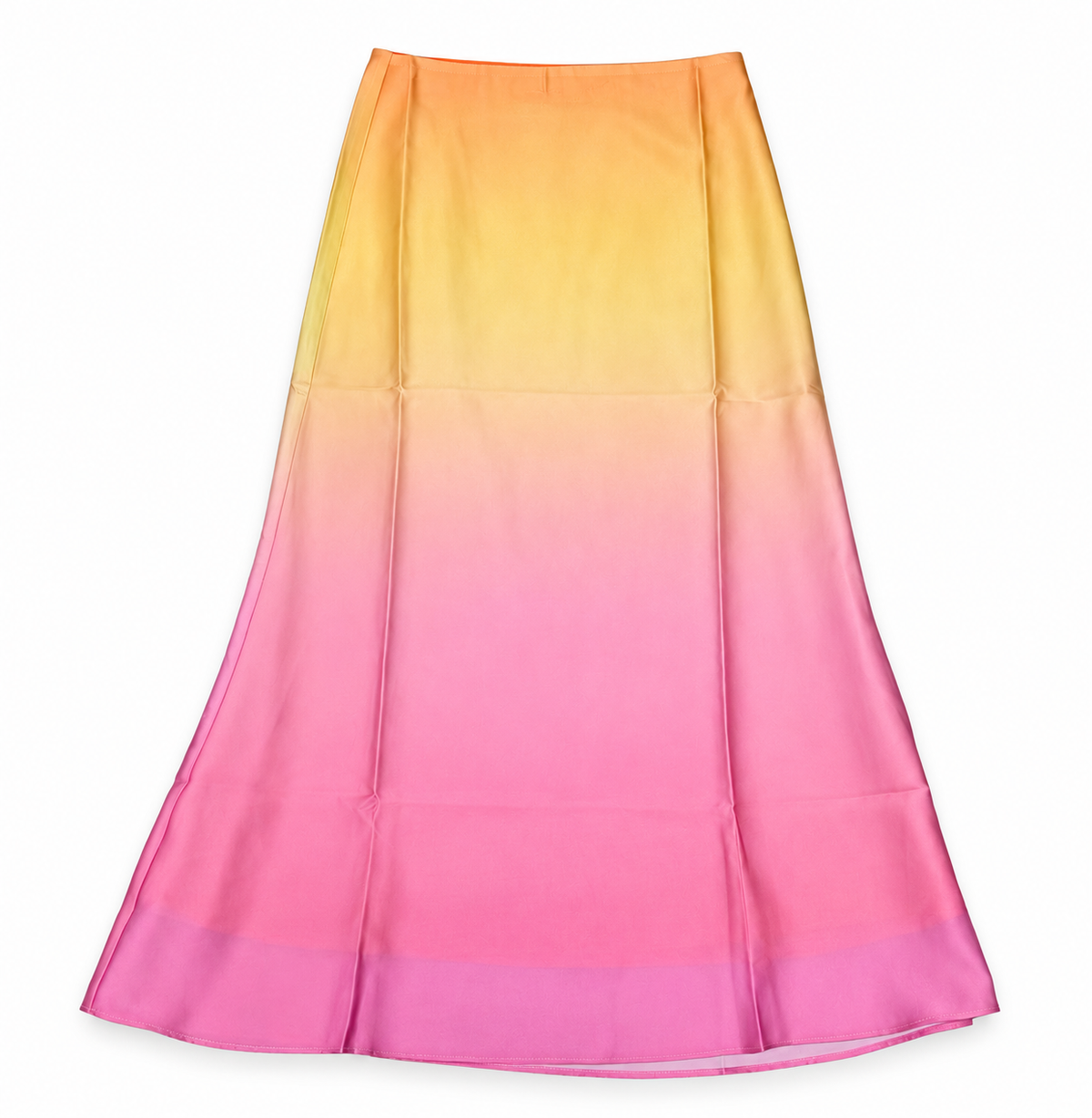 Katie J Satin Maxi Skirt-Pink Ombre