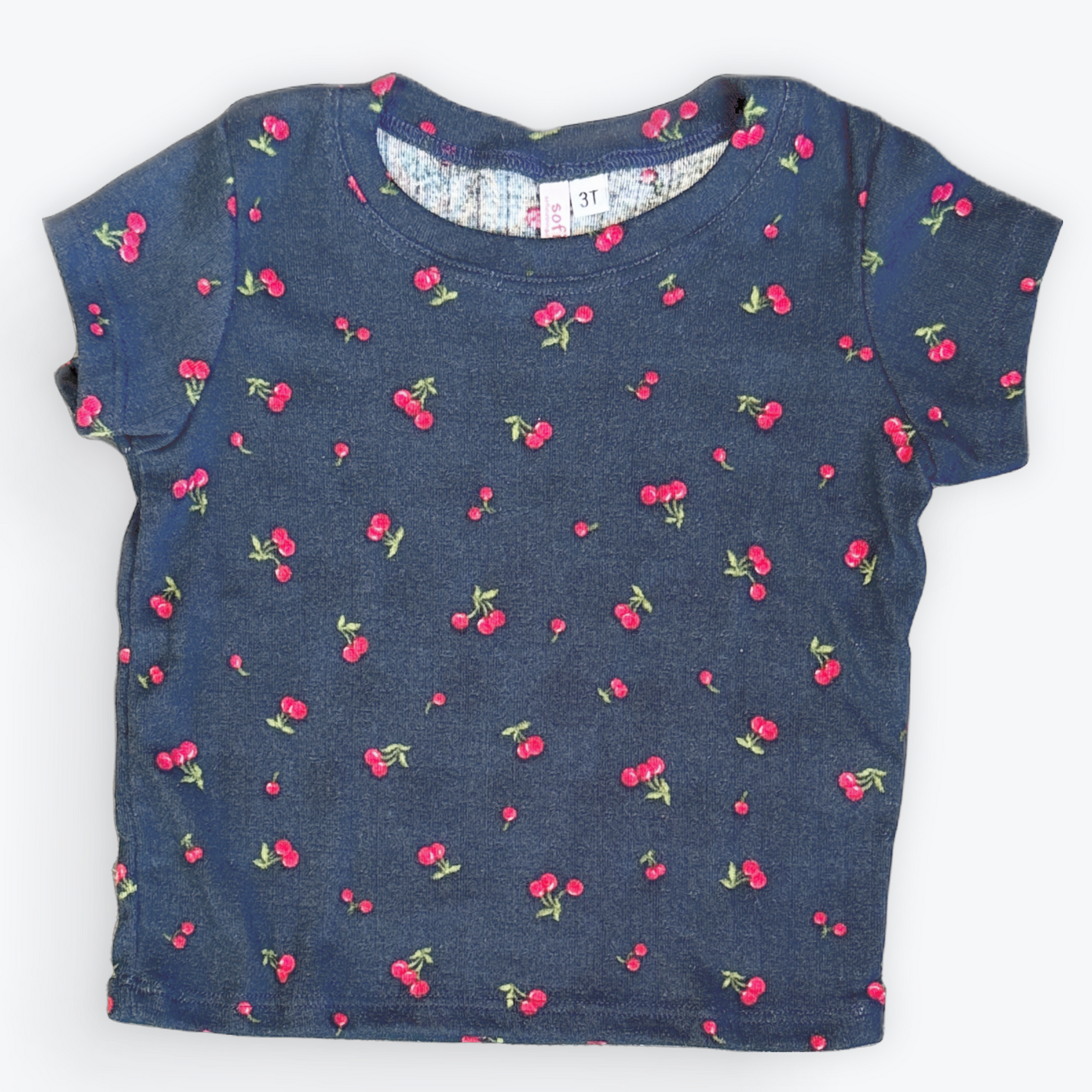 Soft Ribbed Cherry Tee Shirt
