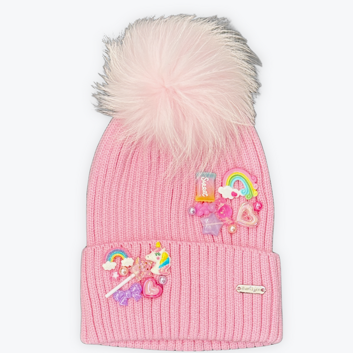 Charm Cluster Hat with Fur