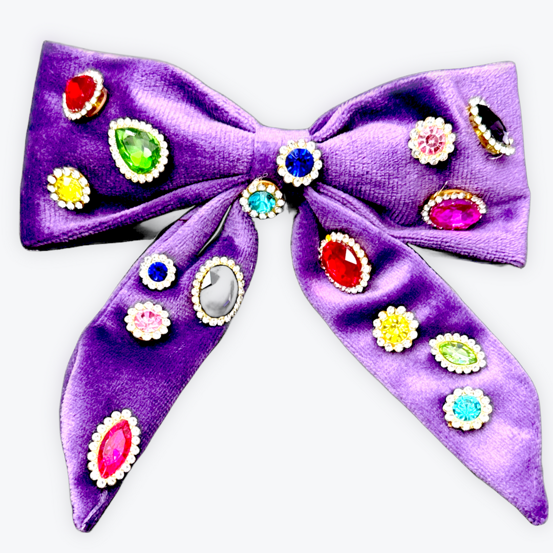 Velvet Jewel Tail Bow Clip – Reform Kids - Main Image