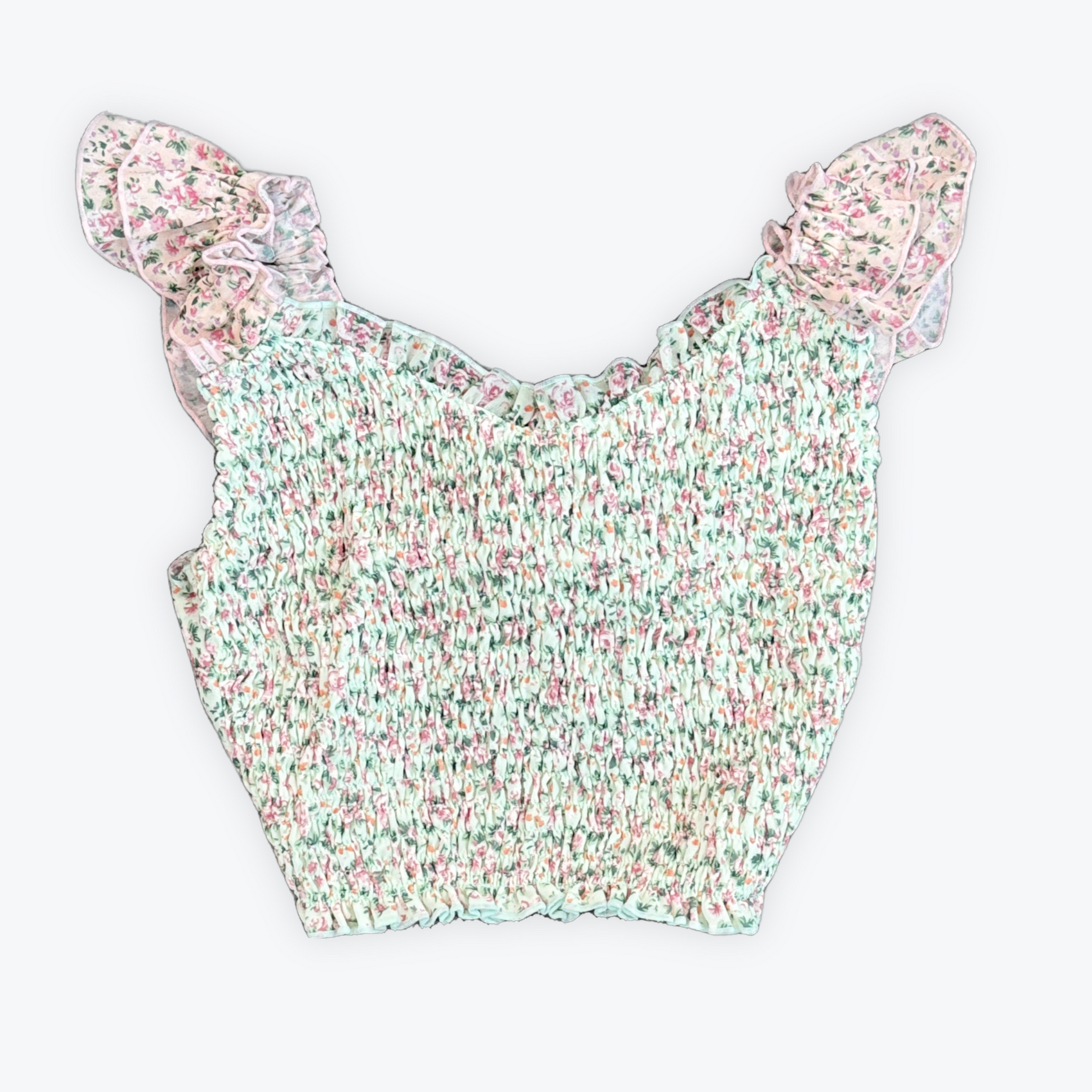 FBZ Floral Chiffon Ruffle Tank