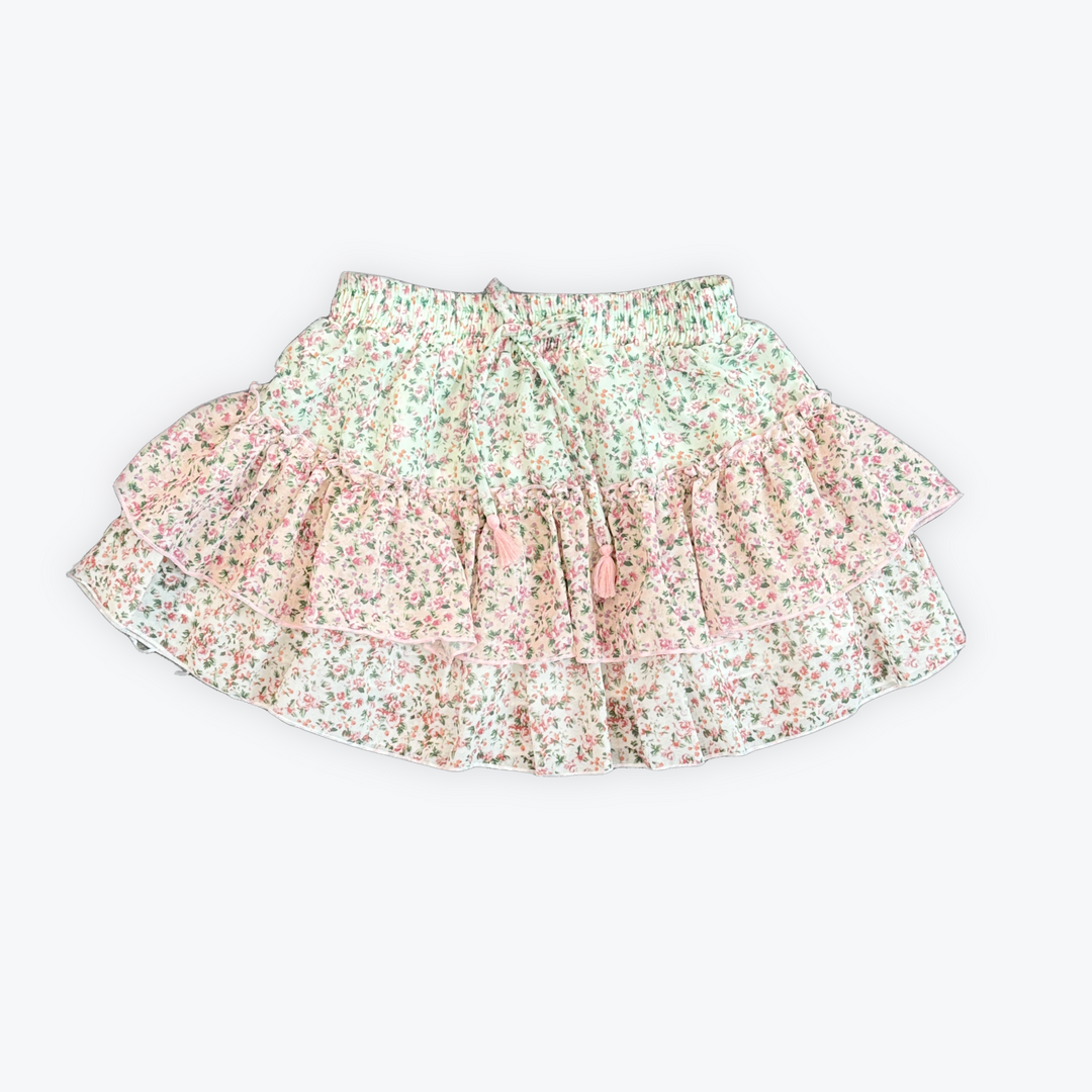 FBZ Floral Chiffon Ruffle Skirt