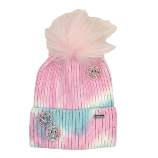 Tie Dye Confetti Smile Hat