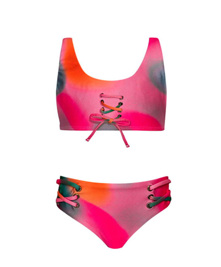 PQ Tie Dye Lace up Bikini