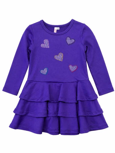 Sofi Purple L/S Heart Dress