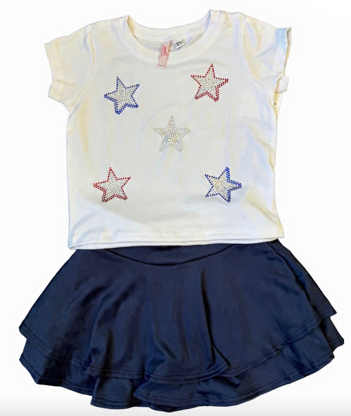 Sofi Star Tee w/ Navy Skort Set