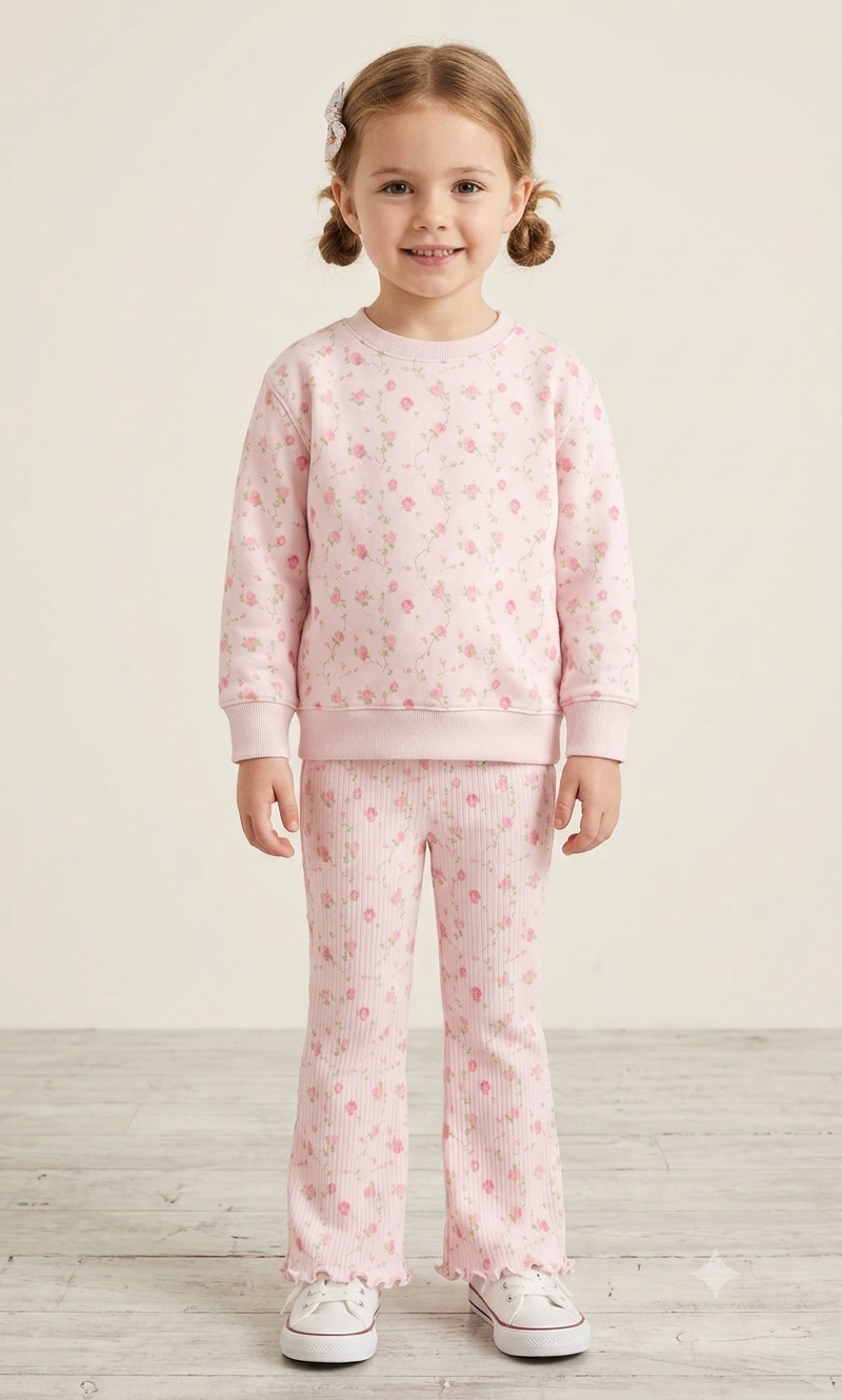 Sweet Wink Pink Rose Sweat Set