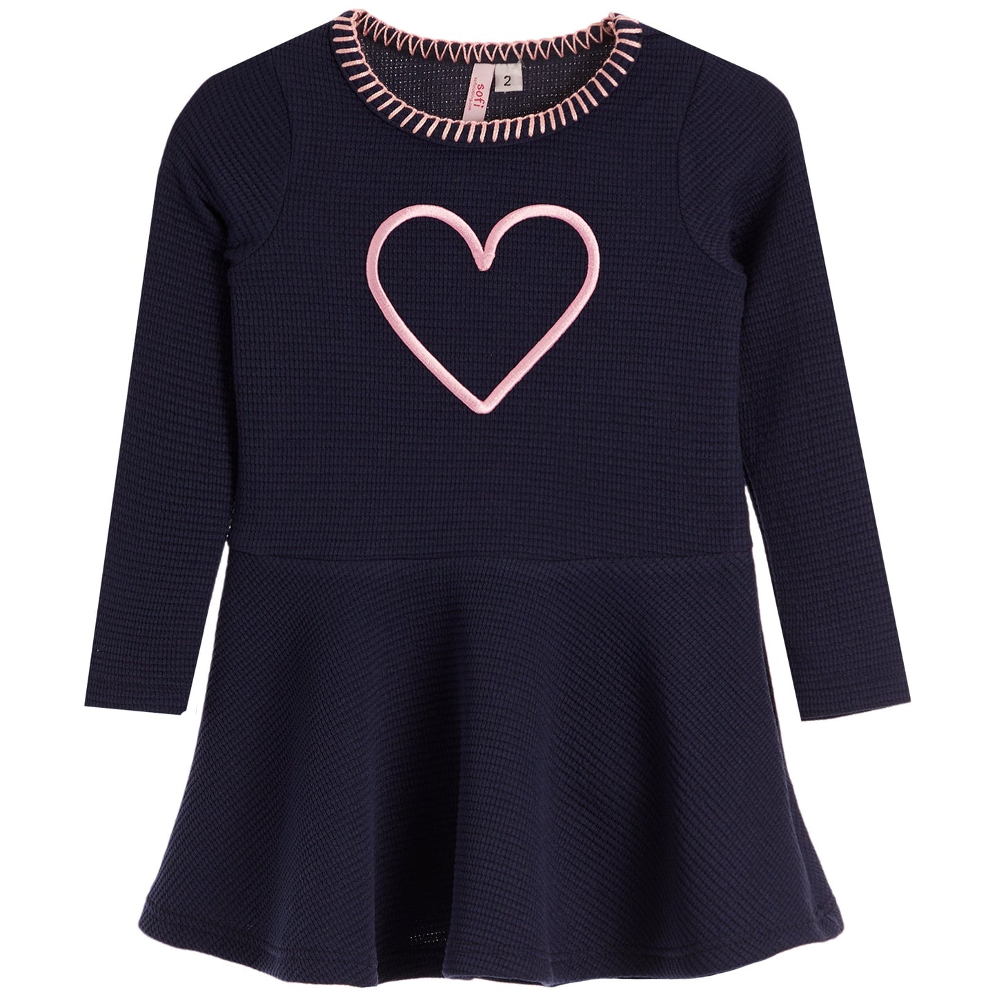 Sofi Navy Heart Stich Dress