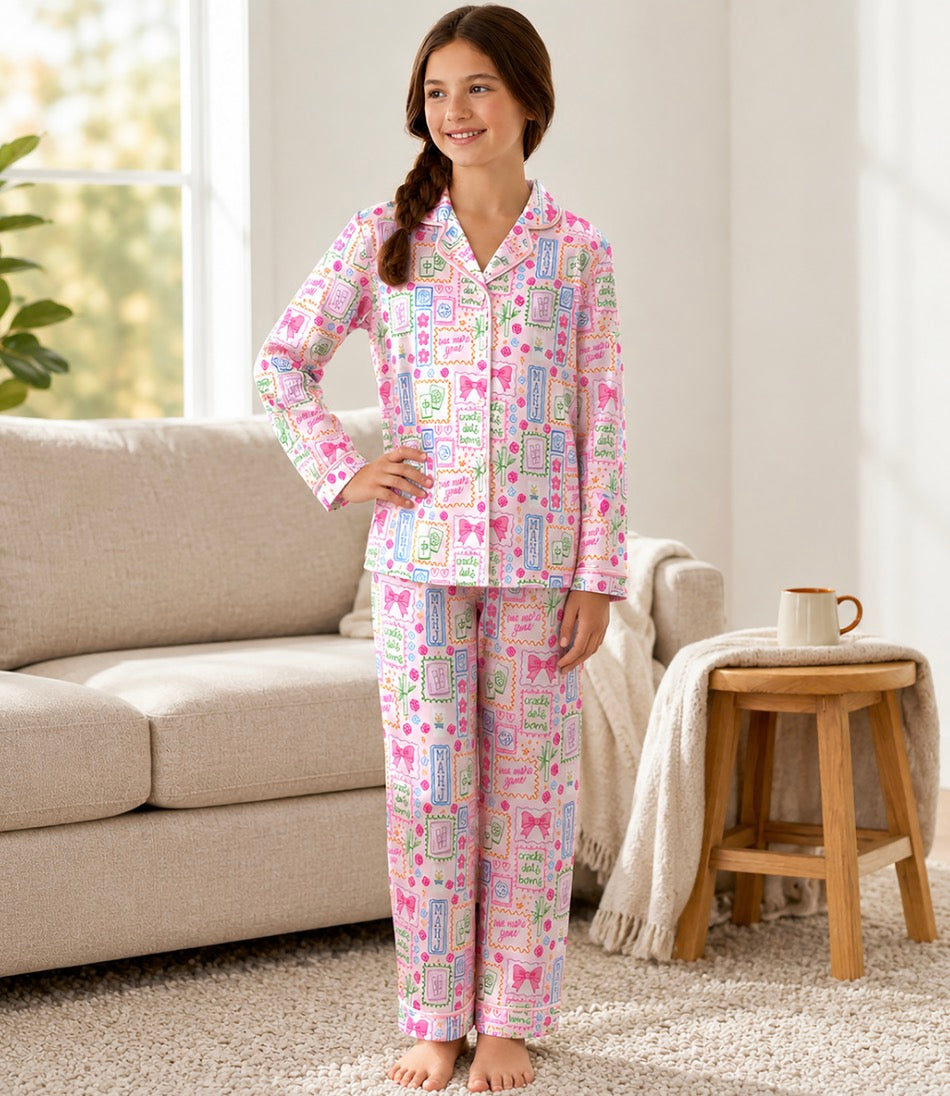 Tweenstyle Mahjong Silk Pajamas