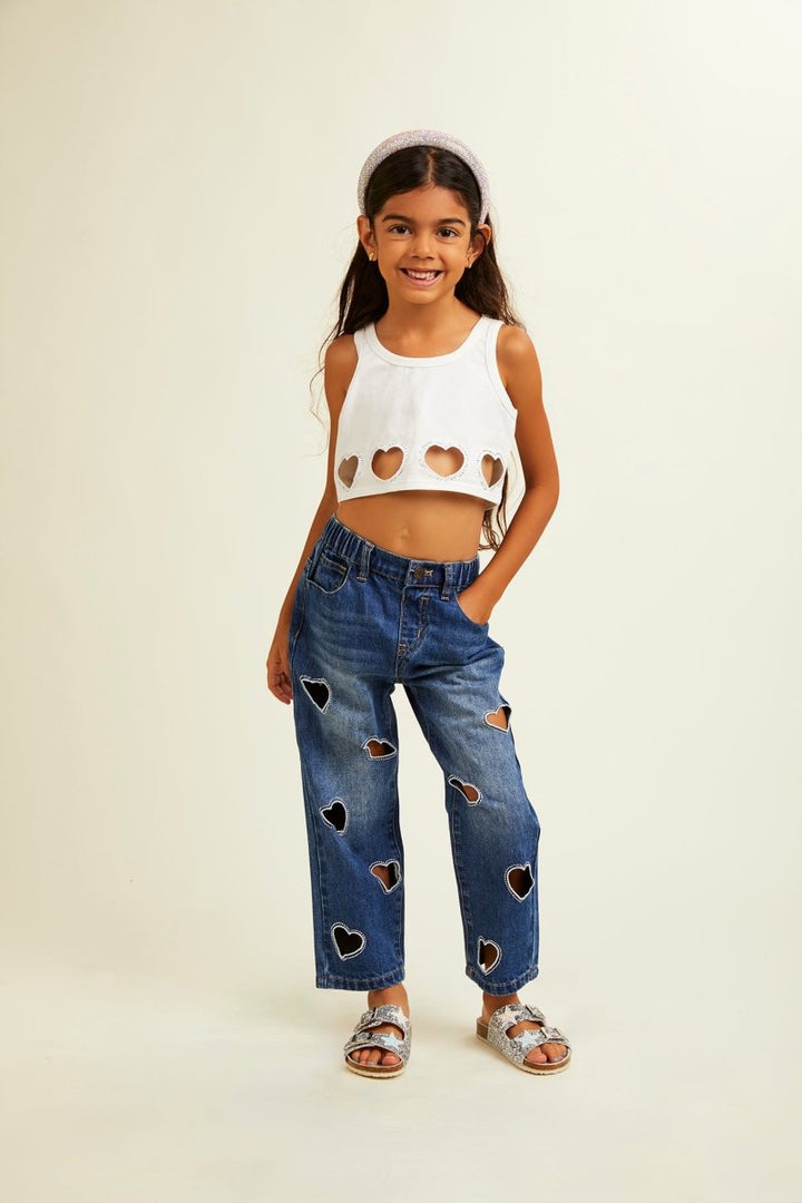 Amelia Crystal Hearts Jeans