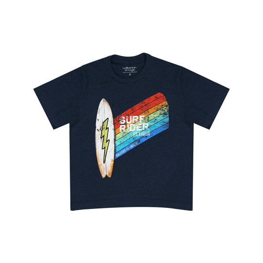 Californian Vintage Surf Rider Navy Tee