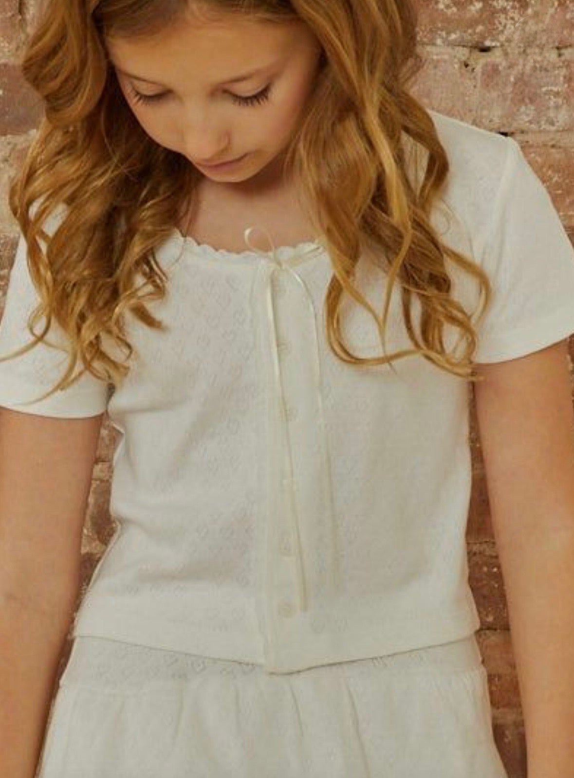 Theme Reese Lace Heart Pointelle Tee