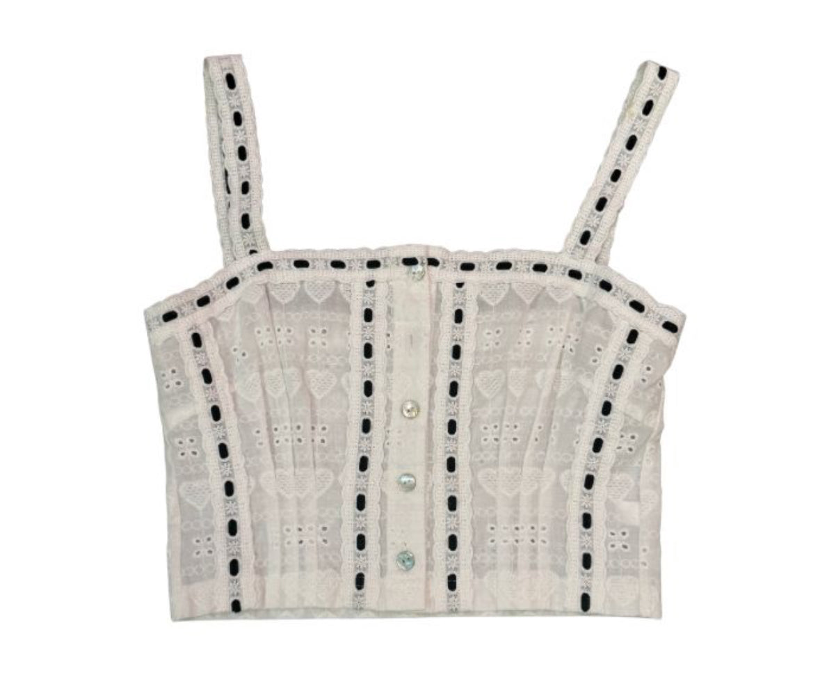 Theme Skylar Heart Flower Eyelet Tank