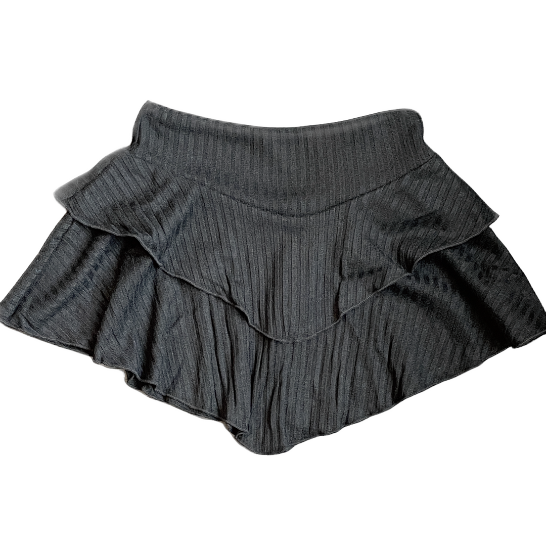 Knit Rib Ruffle Skirt