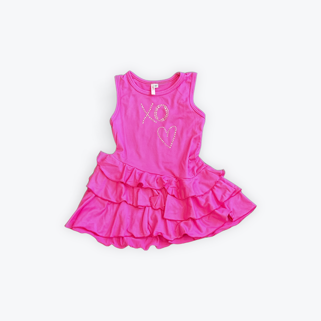 Neon Pink Ruffle Dress