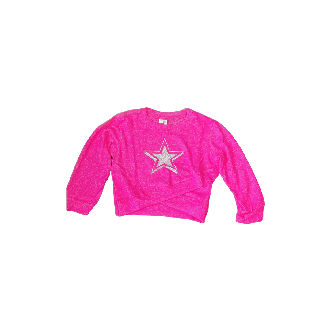 Fuschia Star Hacci Wrap Sweatshirt