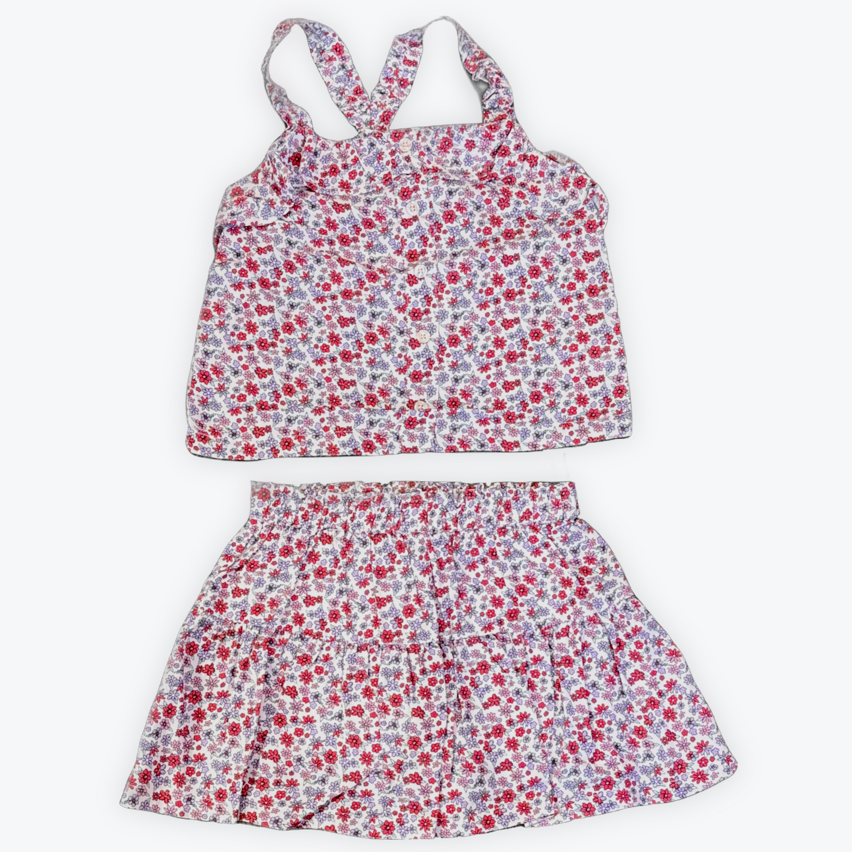 Design History Two Piece Floral Top and Skirt Set