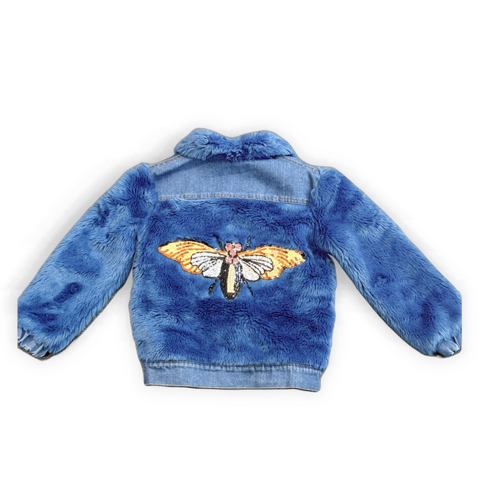 Dragonfly Fur Denim Jacket