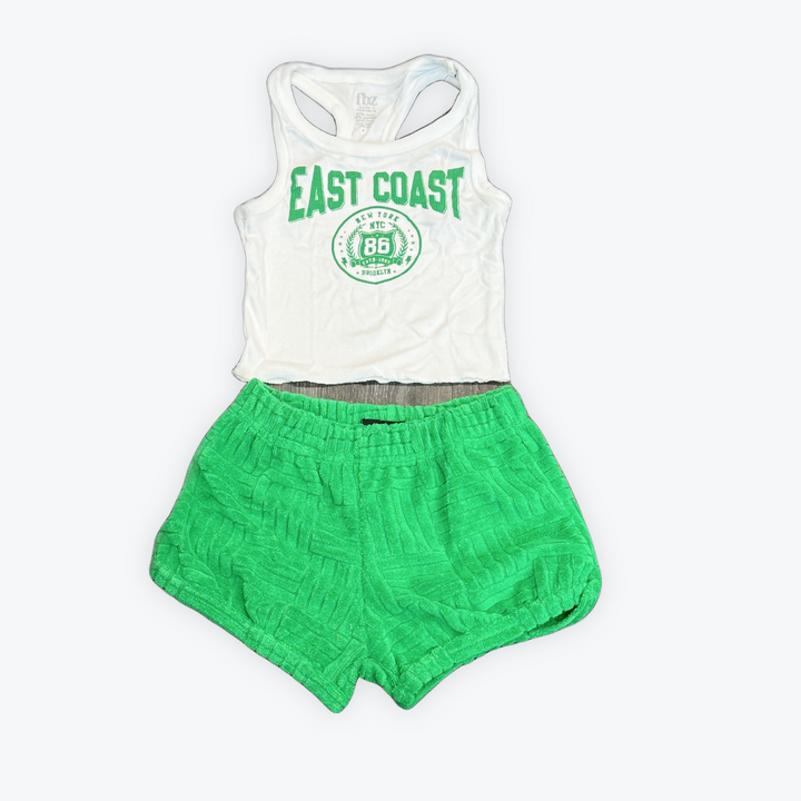 FBZ Green Textured Towel Short