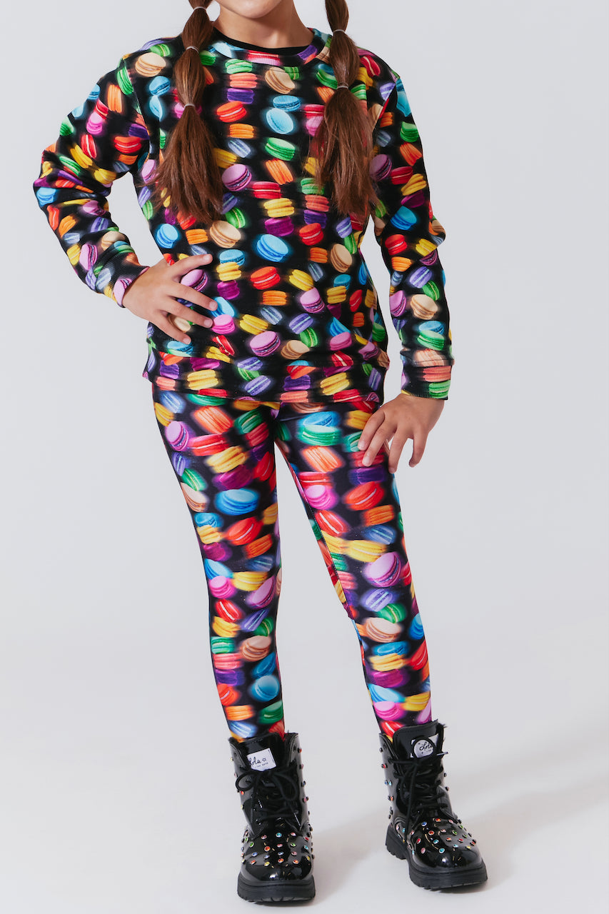 Terez Black Rainbow Macaroon Legging