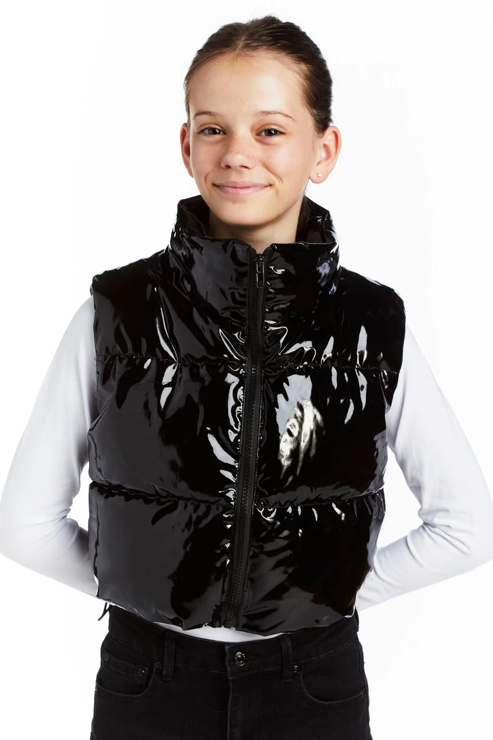 Tractr Cropped Puffer Vest