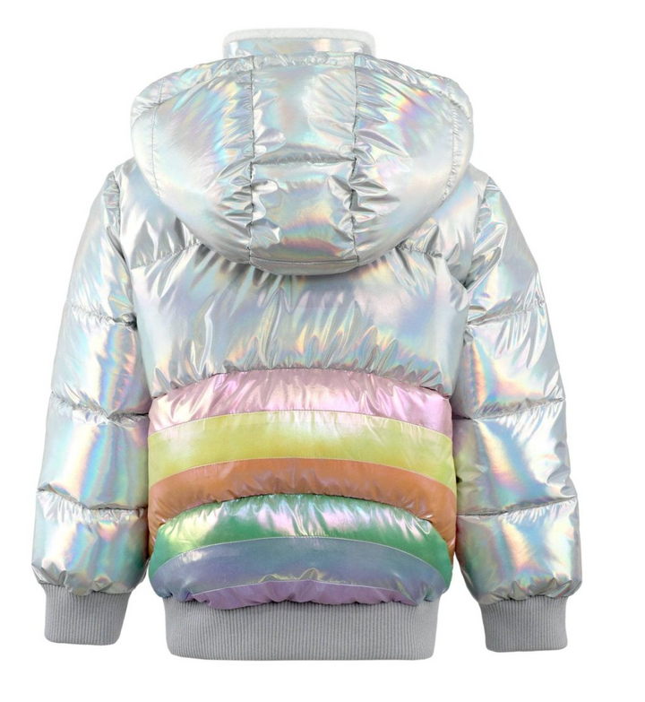 Lola And The Boys Hologram Rainbow Puffer
