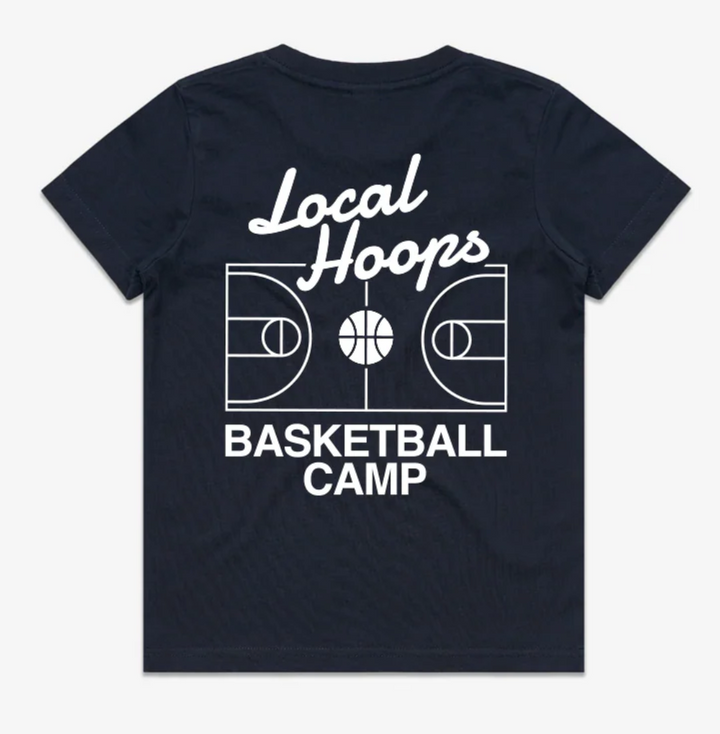 Local Hoops Navy Basketball Camp Tee